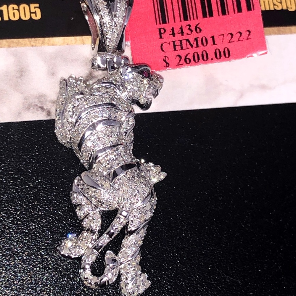 Mesmerizing REAL DIAMOND Custom tiger pendant WOW! - Picture 15 of 15